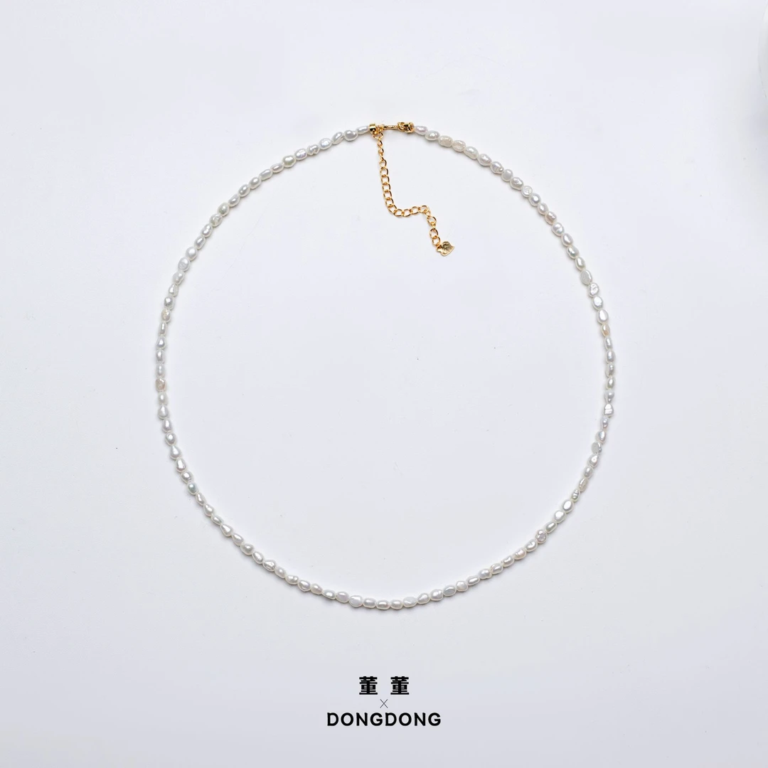 DDX657【董董】[繁星点点]二代野生客旭小米珍珠项链/3-4mm/S925