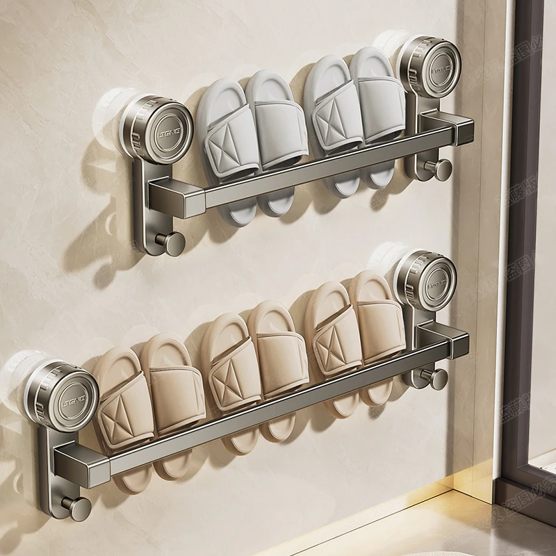 浴室厕所吸盘卫生间网红挂毛巾浴巾挂架免打孔卫浴新款置物架收纳