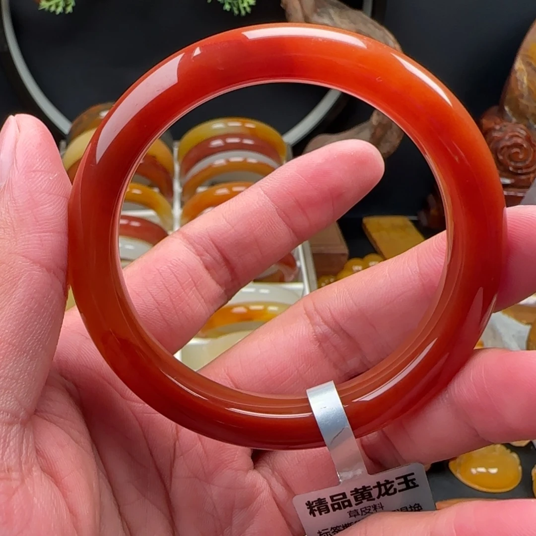 石英质玉（黄龙玉）未镶嵌手镯圈口55.9