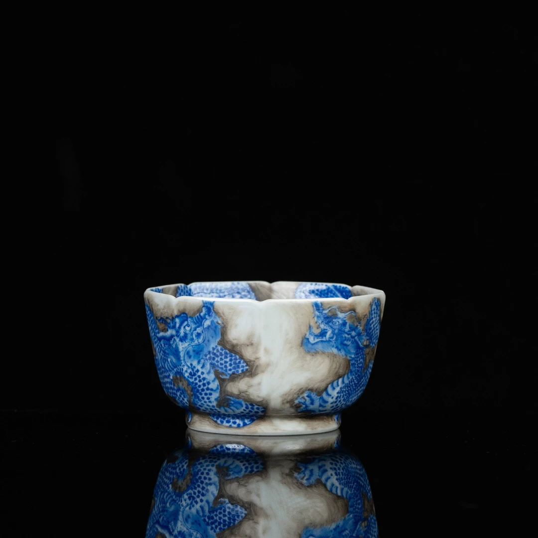 【利贞】八方来财五龙主人杯 瓷器主人杯约110cc纯手绘制HYG