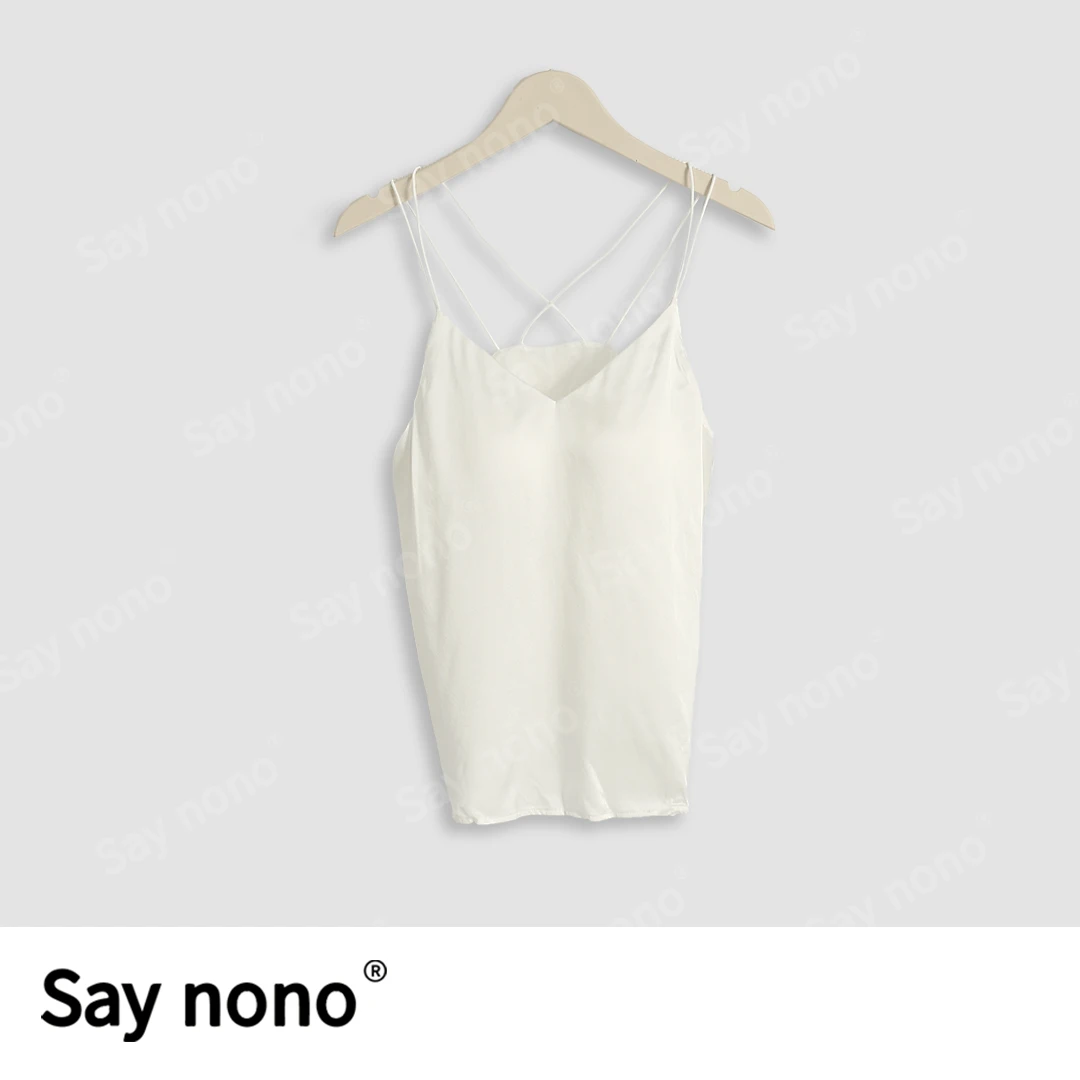 懒猫nono│Saynono 真丝吊带绸缎免穿文胸舒适带胸垫/XXTG02S235
