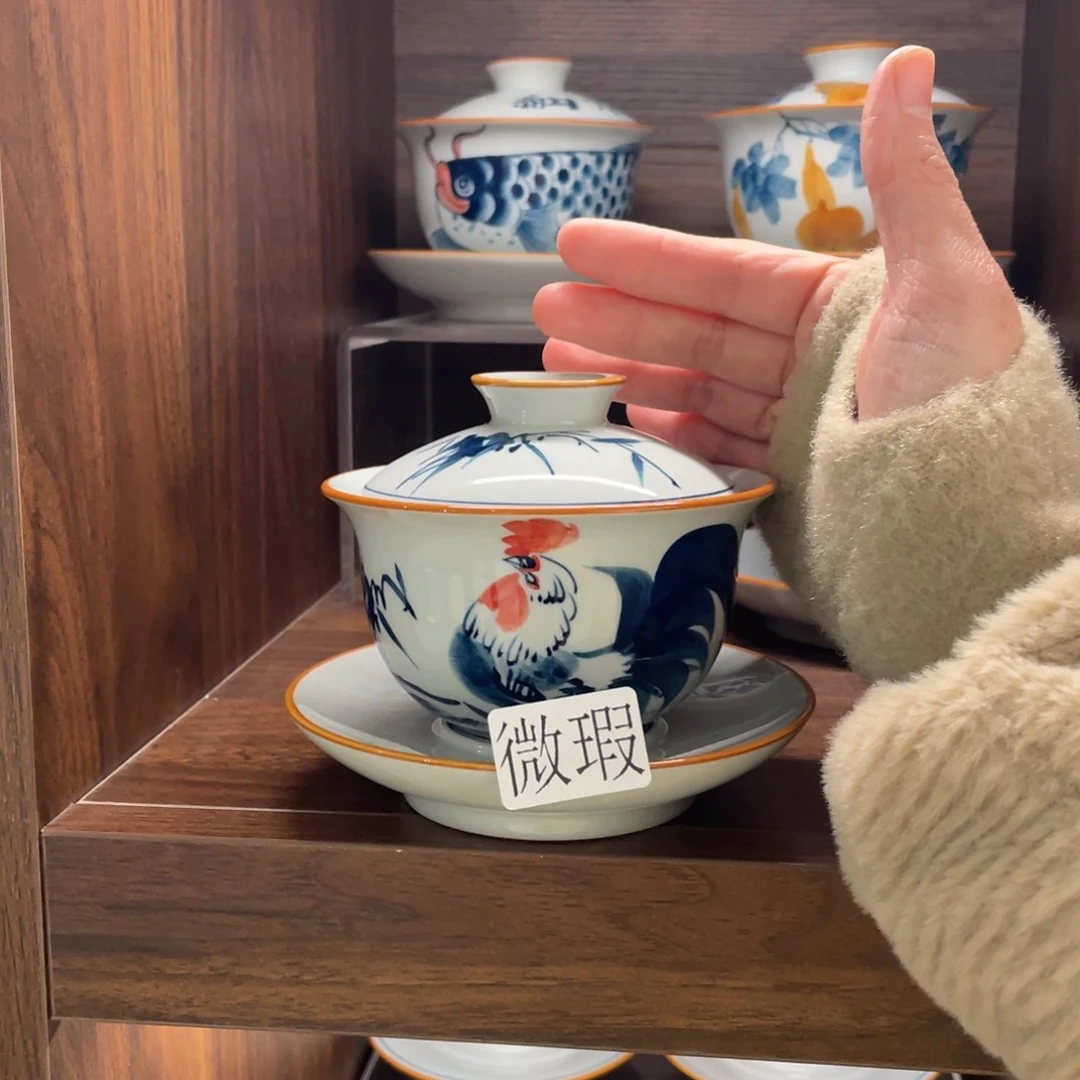 有瑕釉下彩纯手绘