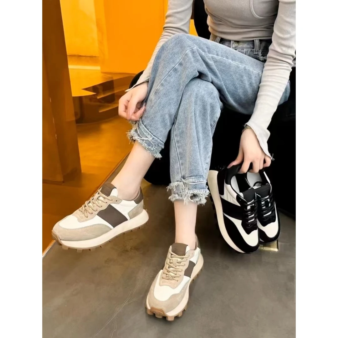 D厚底阿甘鞋韩版防滑拼色女款休闲鞋 A501