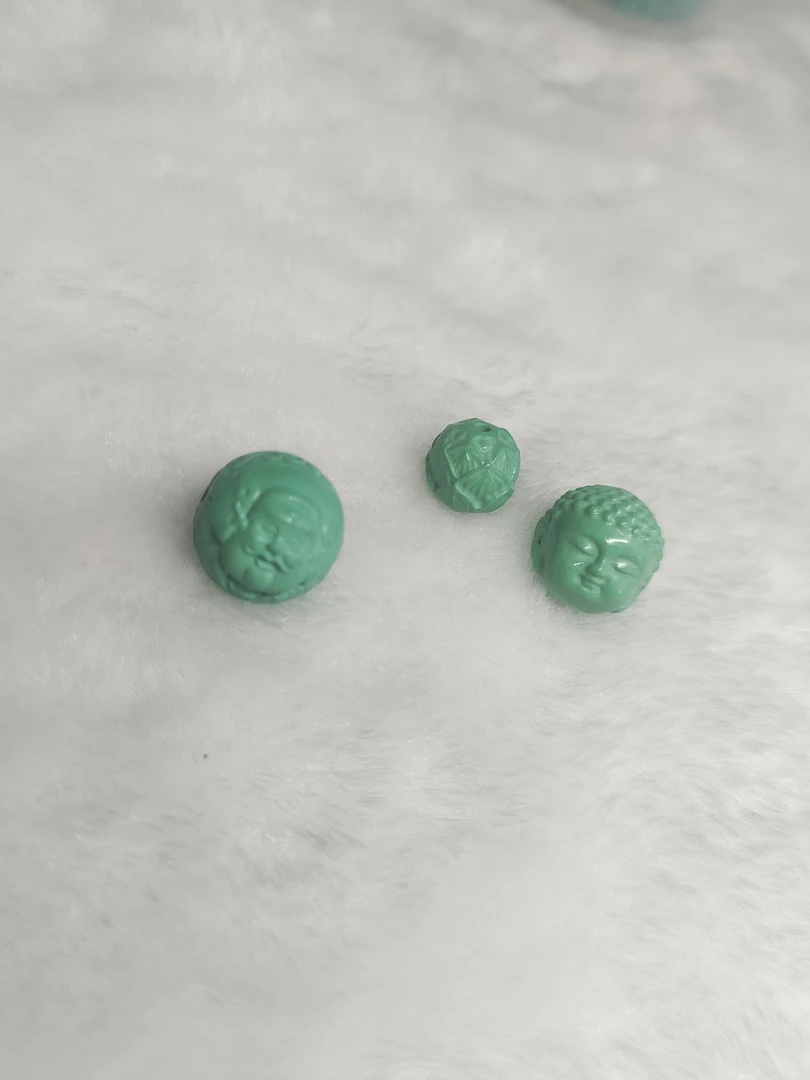 非金属布艺吊坠 DIY手链圆珠，顶珠，链珠绿色手工