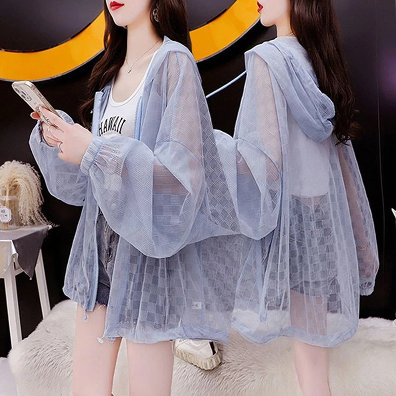 胖mm大码洋气连帽防晒衣女夏季2025新款气质休闲防紫外线外套上衣