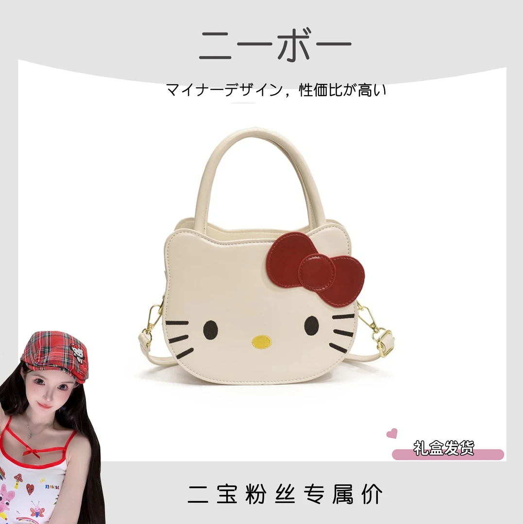 ♡二宝の店♡高颜值可爱猫咪手提配饰女童单肩包手拎包小包包ins韩版