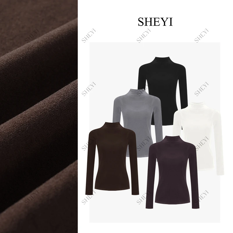 【莱赛尔暖姜绒】半高领加绒打底衫女秋冬2025新款显瘦洋气百搭上衣