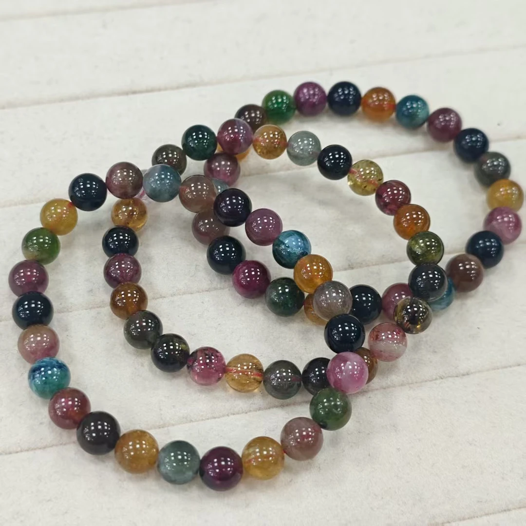 【书记甄选】天然碧玺单圈手链 多样性发一件 约7mm 2780XL