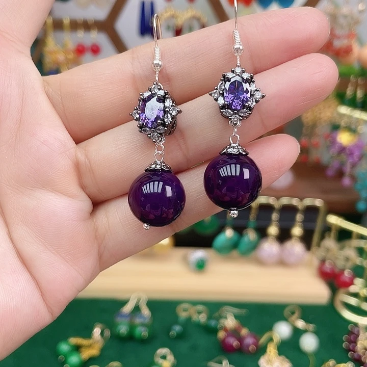 合金耳饰玛瑙/玉髓