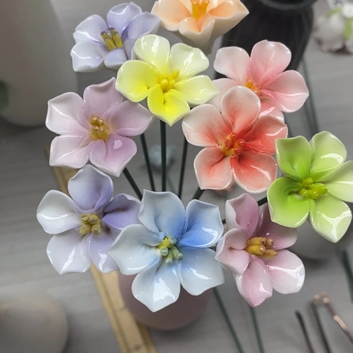 陶瓷陶瓷材料10朵樱花