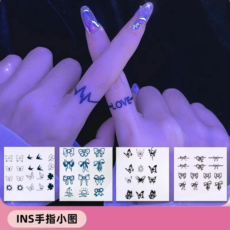 草本纹身贴 可爱手指小图案防真高颜值少女心锁骨胸前防水半永久