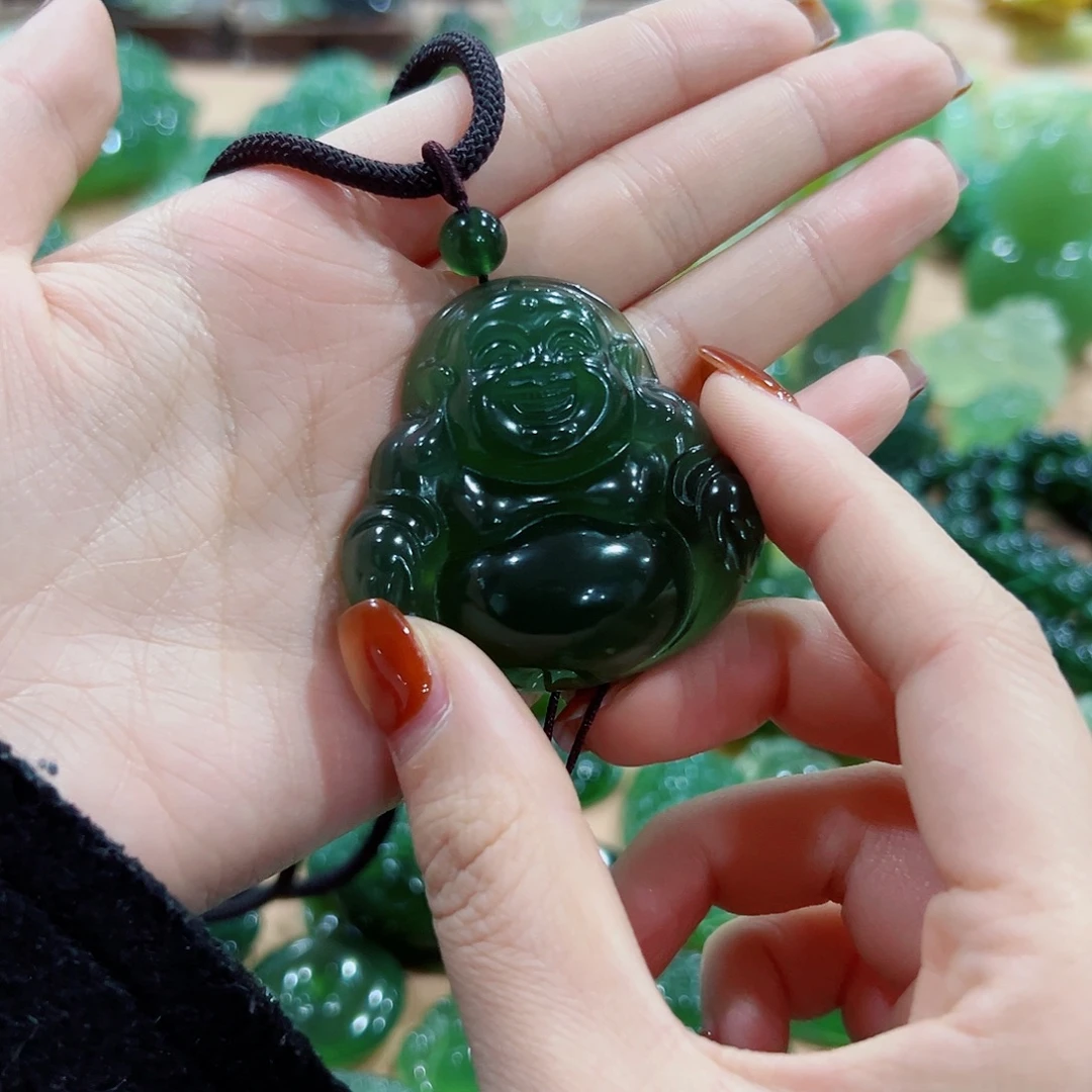 悟***心蛇纹石玉未镶嵌吊坠