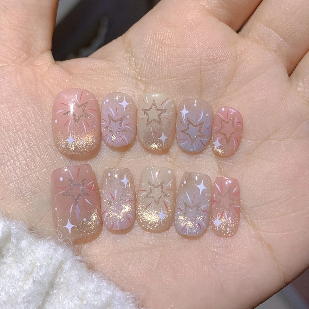 烟火星辰-高品质纯手工穿戴甲-拍二宠一