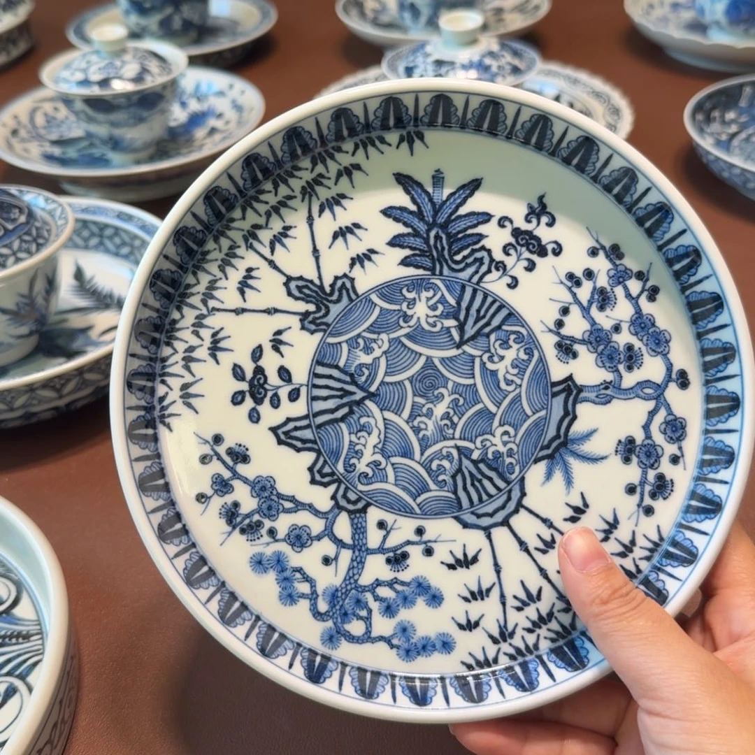 付***琴手工手绘茶具壶承