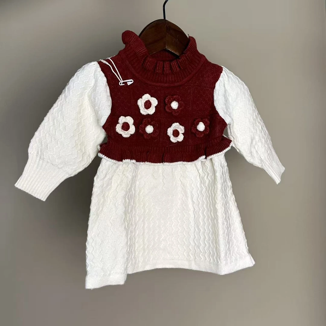 女宝宝针织秋季新款连衣裙女宝最新款可爱裙子套装