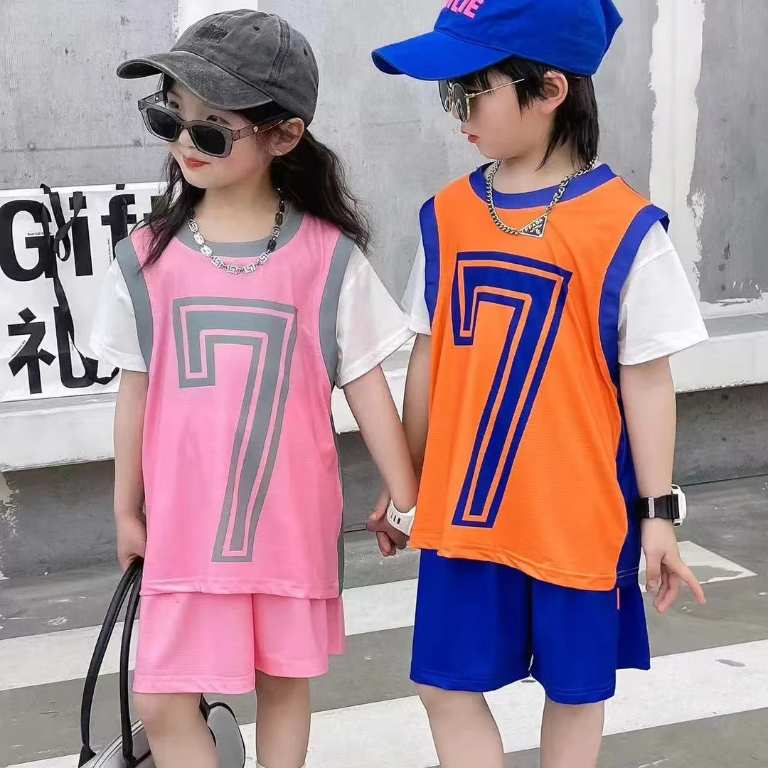 安 2025【Y】5月22日 儿童时尚潮酷夏季印花球服套装006-