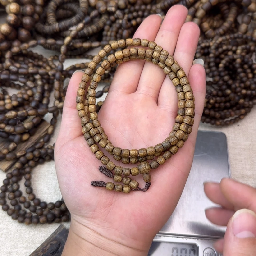 沉香沉香碎屑+5mm直丝鼓珠多圈