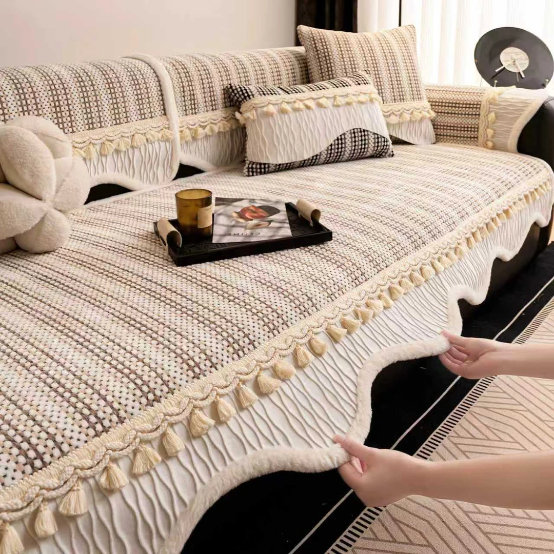 法式高级感沙发垫四季通用2025新款固定防滑坐垫冬直排防猫抓盖布