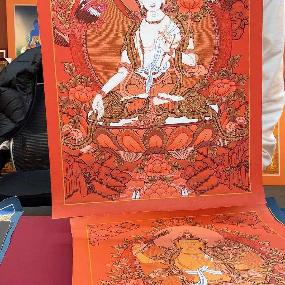 卷轴画40×60白妈妈纯手绘