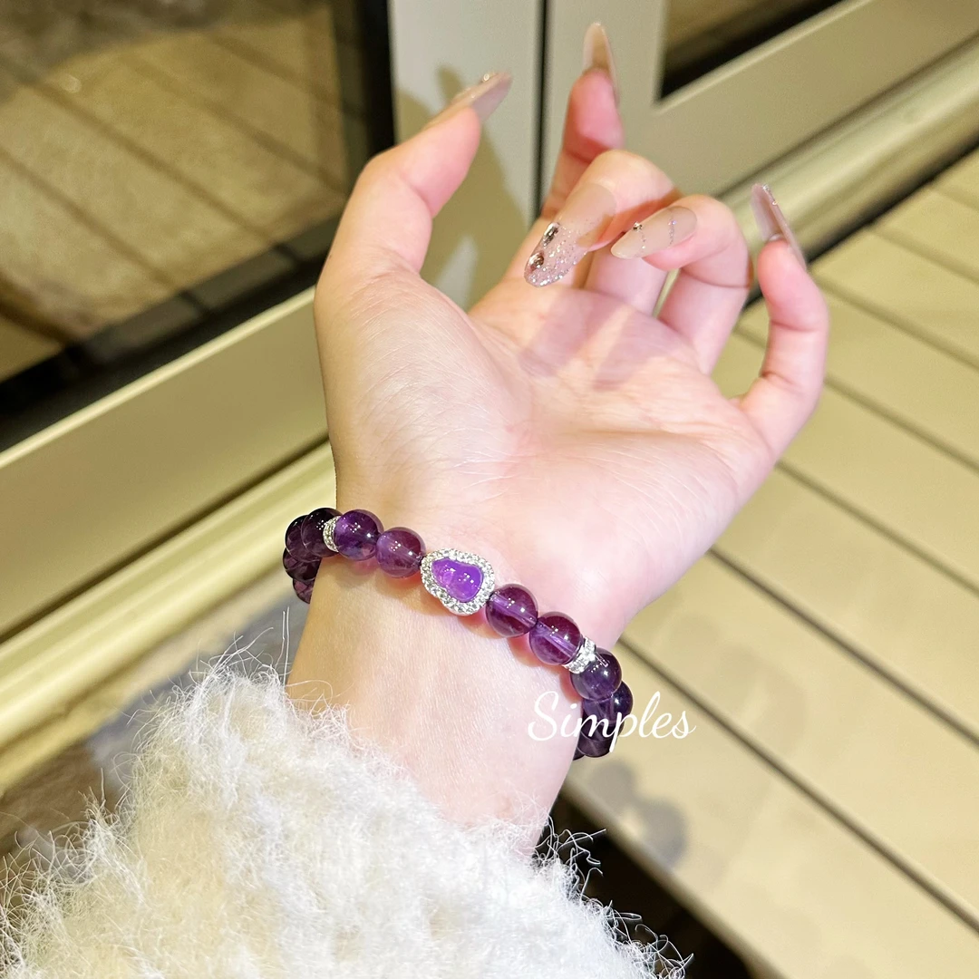 【紫定好运】7a高净乌拉圭紫水晶手串经典时尚百搭韵味原创设计