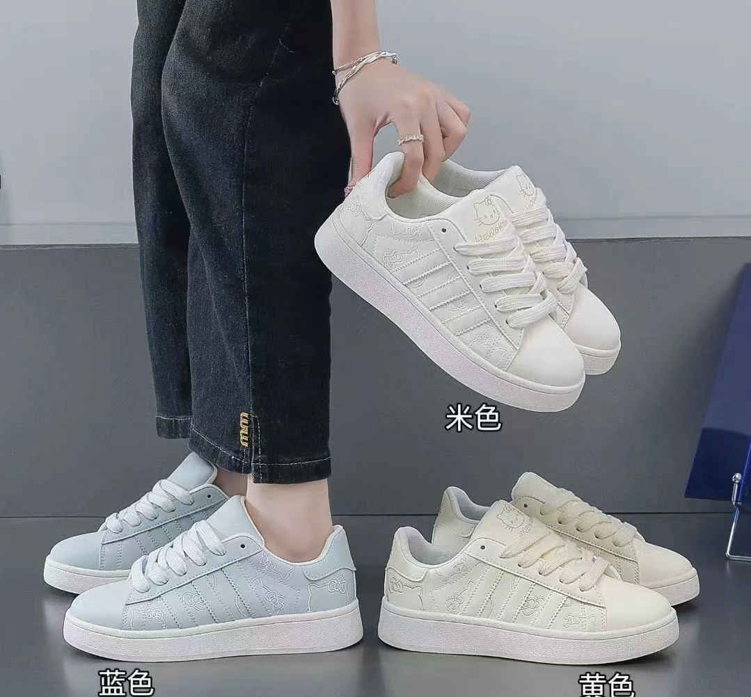 韩版时尚潮流帆布鞋小白鞋纯色系带厚底车缝线透气