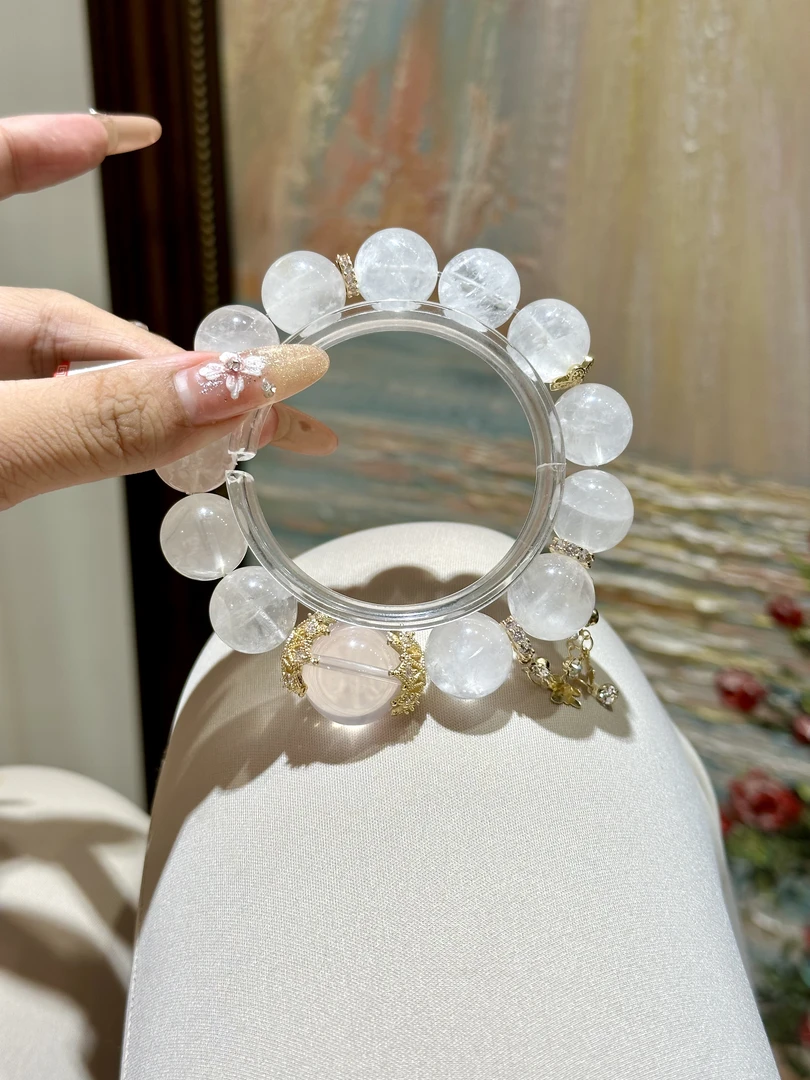 天然白幽灵水晶手串 多样性发一 B02