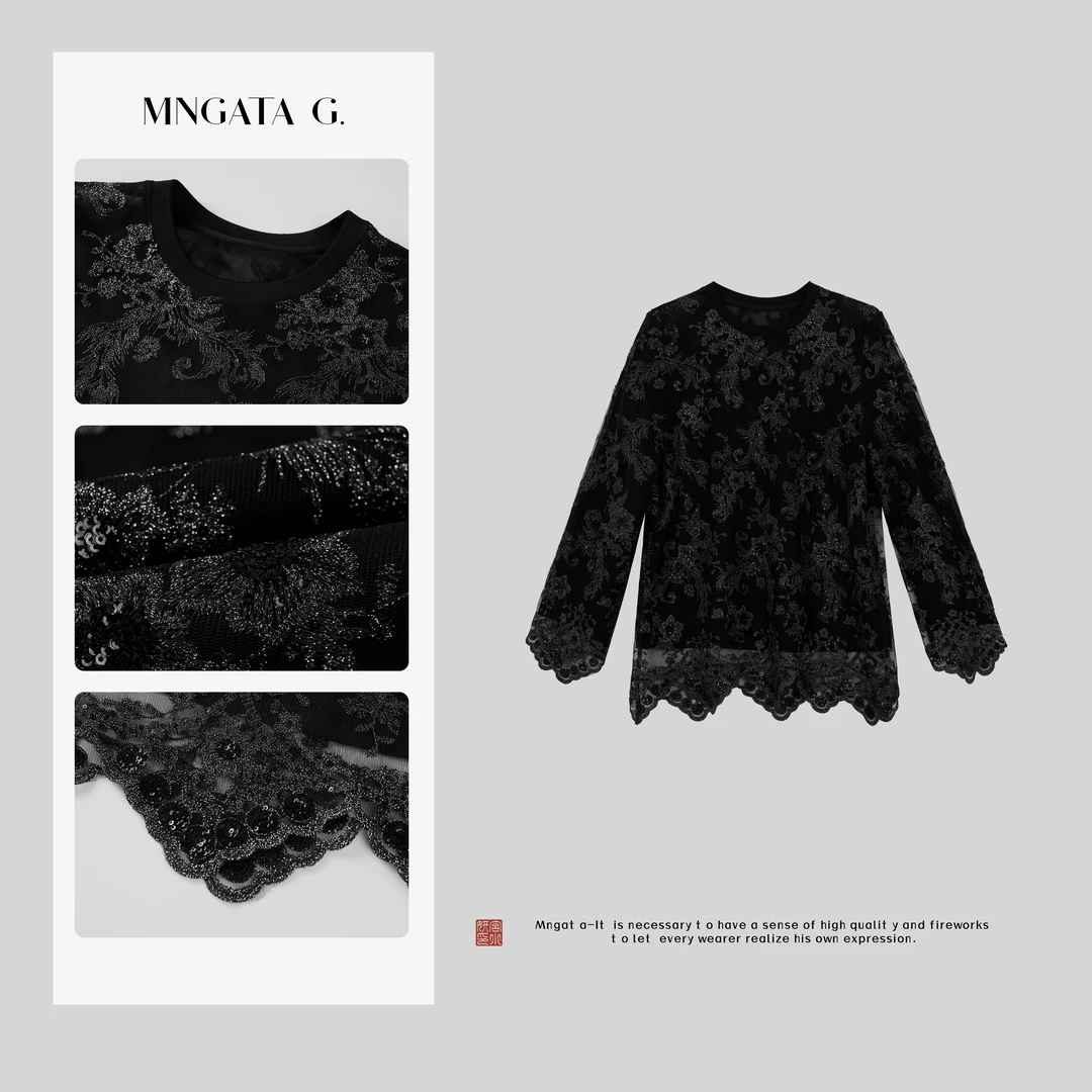 MNGATA G.宫小妍【最是人间】早春新中式中国风蕾丝花边上衣5022813