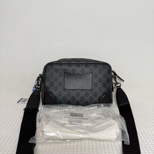 99新 GUCCI/古驰 97新/5956男士时尚经典黑老花相机包