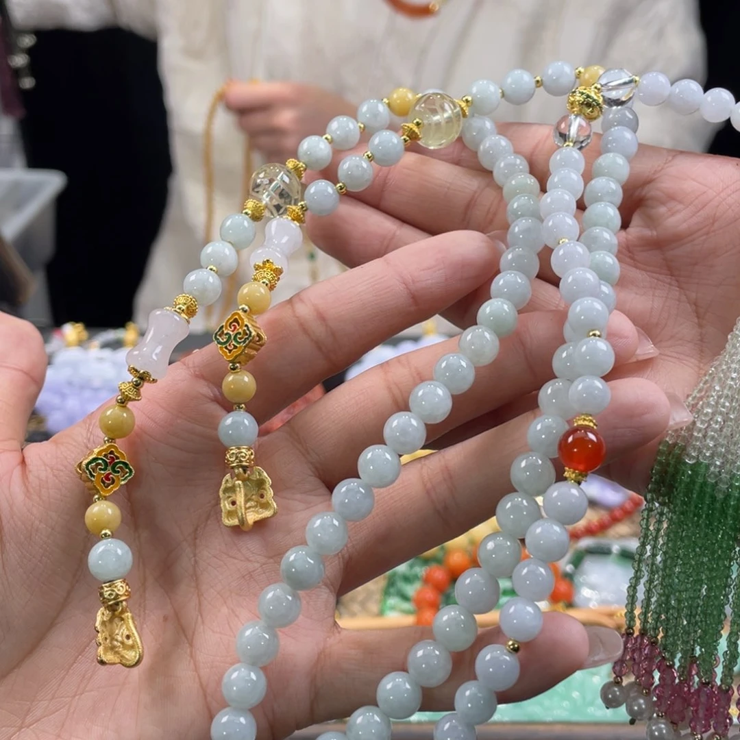 翡翠颈饰未镶嵌代编织