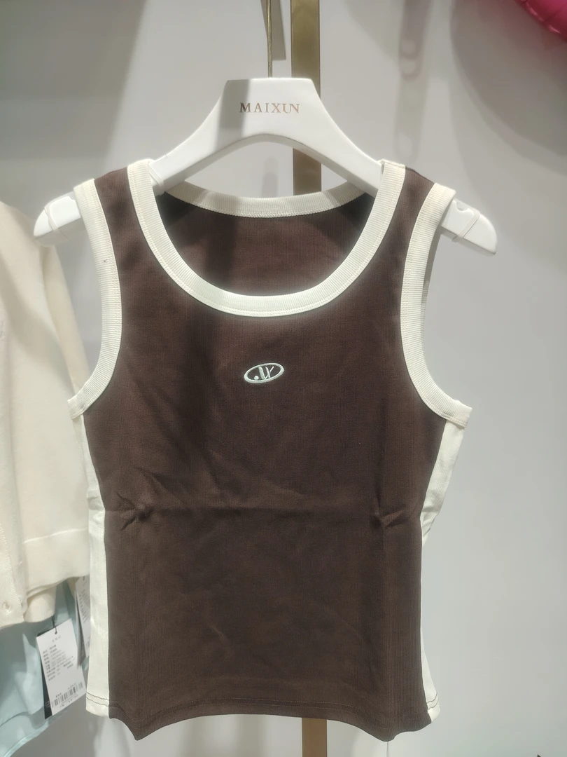 麦寻春夏秋背心DBXBS08B巧克力色常规款时尚休闲洋气