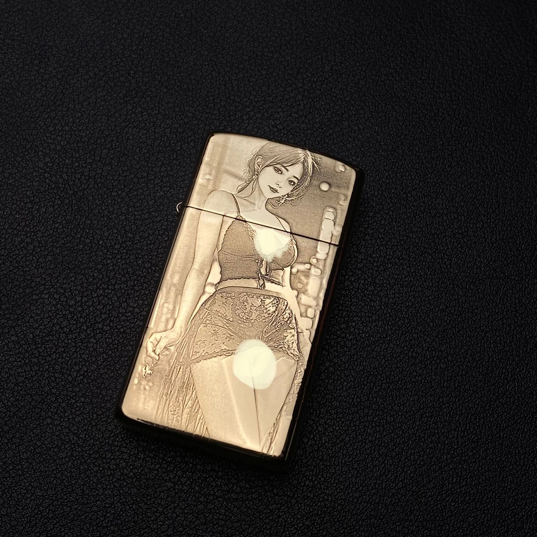 ZORRO佐罗909原铜蕾丝少女精雕写实自用盘玩男士必备煤油打火机