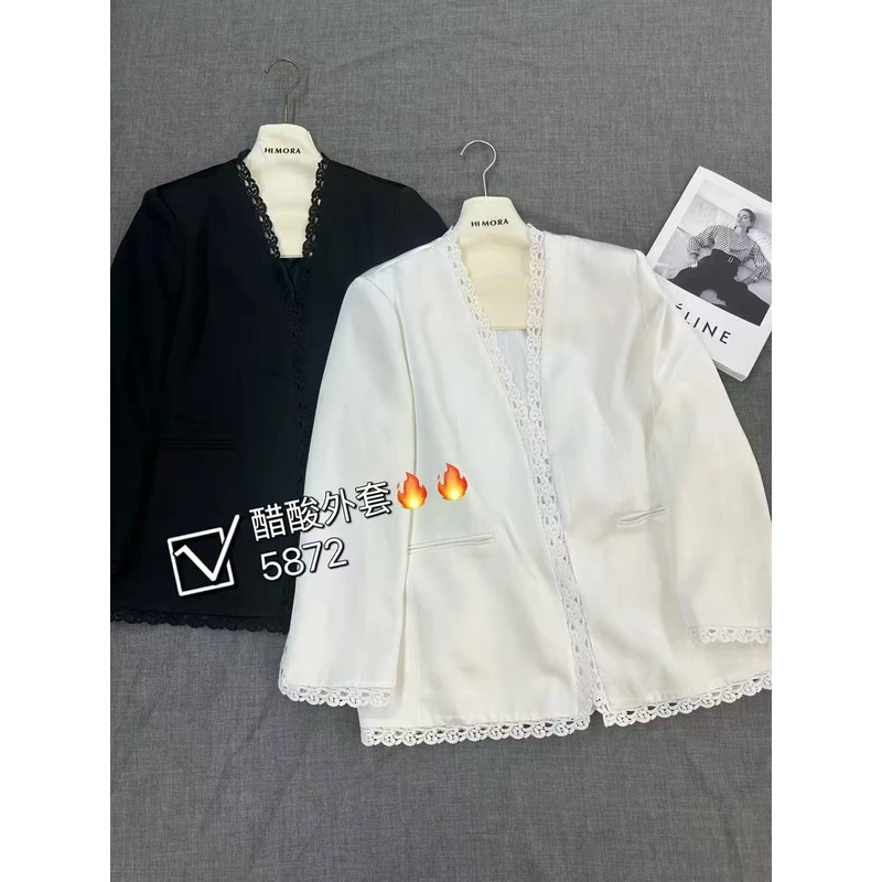 WTt-5872韩系蕾丝拼接蕾丝醋酸衣时尚夏季