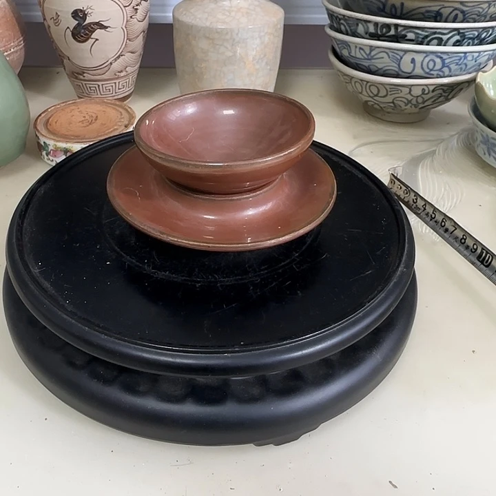 陶一个釉中彩青花罐子