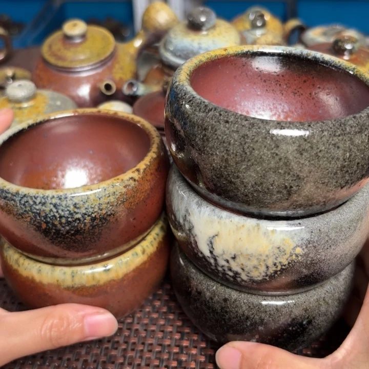 茶壶紫砂长*弓5个福气杯