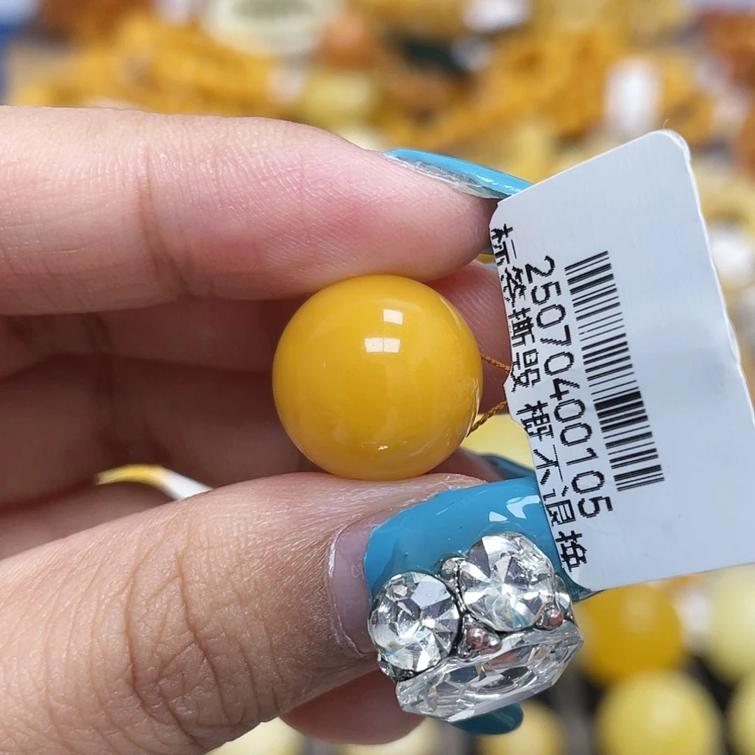 蜜蜡未镶嵌珠宝奇石～**～13.8mm圆珠