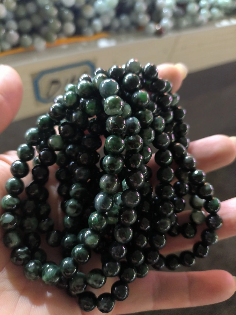 天然A货翡翠黑乌鸡带绿素圈简约百搭时尚男女潮流好运吉祥款女款