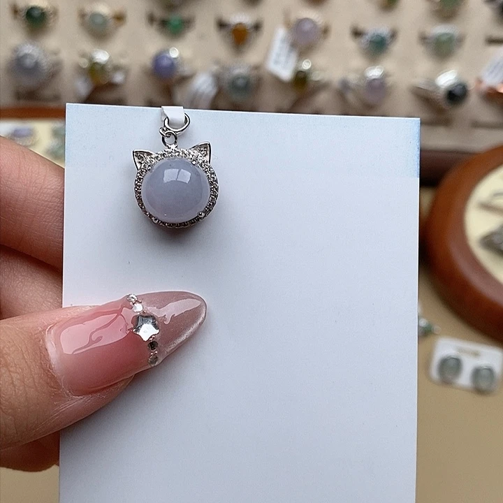 翡翠吊坠(不含链)银S925镶嵌1111111