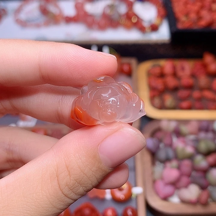 未镶嵌南红南红玛瑙荷花