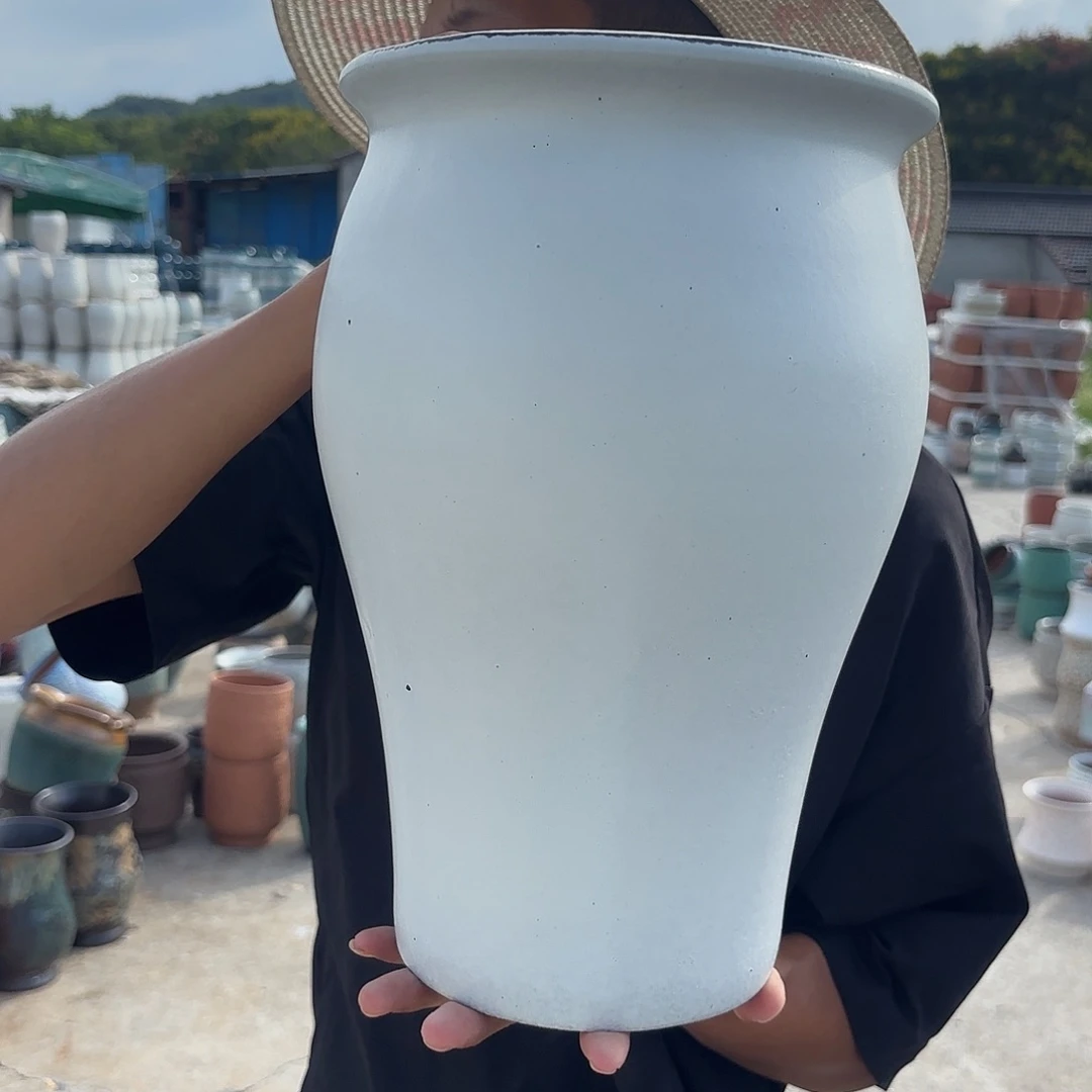 紫砂花盆白鱼尾口径耳20*31