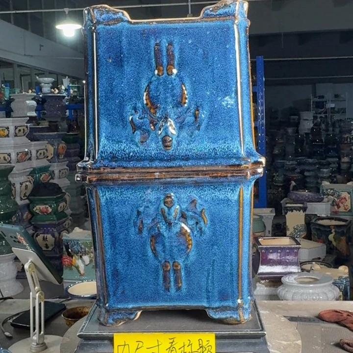 一风堂石湾花盆 内25*22瑕疵高温裂 滴釉