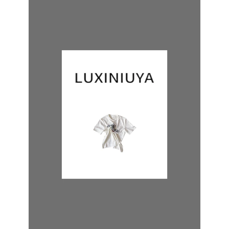 【LUXINIUYA】星球短袖 25春夏新款印花时尚内搭#CX2469