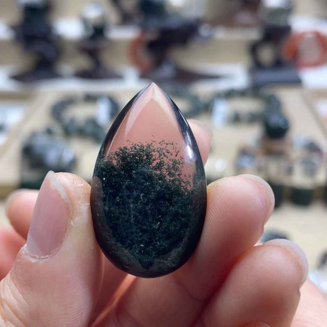 水晶颈饰未镶嵌绿幽灵聚宝盆水滴