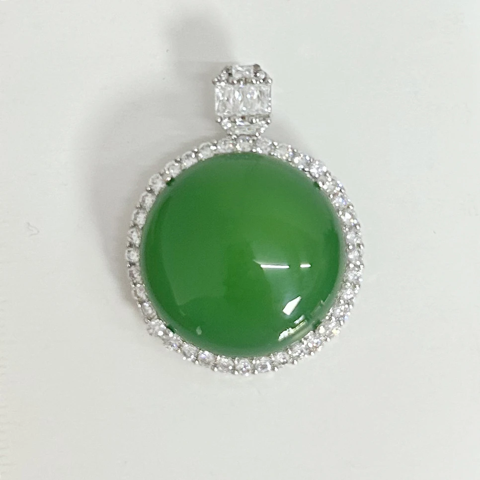 蛋面圆无事牌吊坠百搭气质满色A12