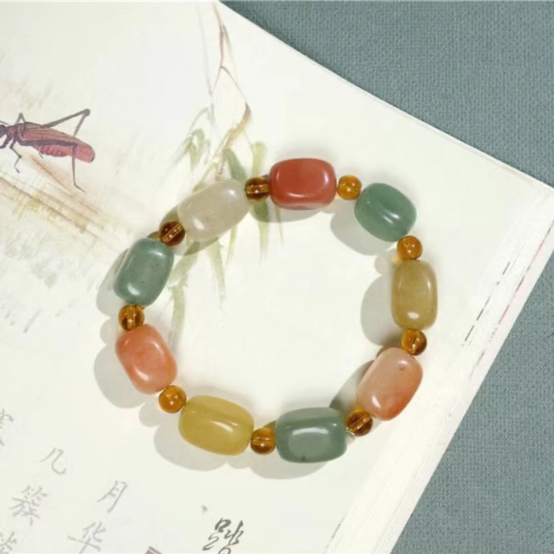 百搭彩色精美单圈金丝玉多宝手串（多样性发货）