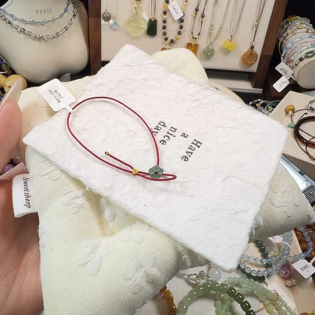 手链未镶嵌水晶蓝水小花手绳925