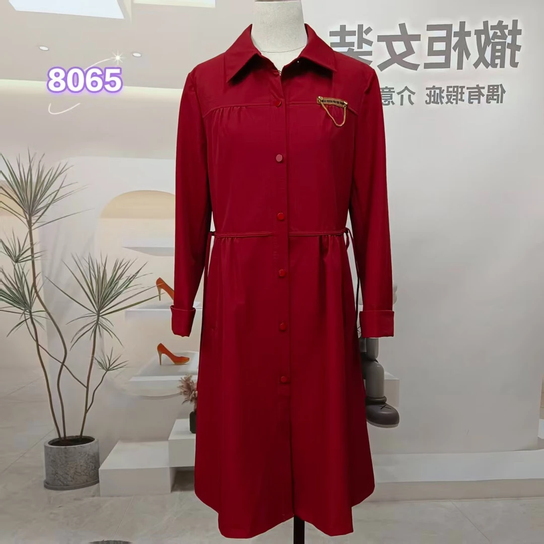 POLO领8065宽松型长款薄款中老年女装春季轻奢女士长袖