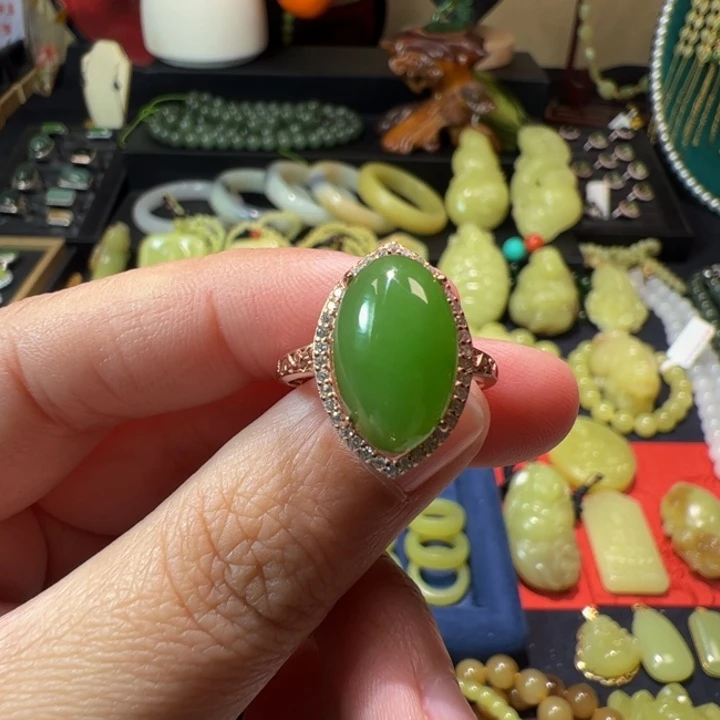 和田玉（碧玉）颈饰银S925镶嵌