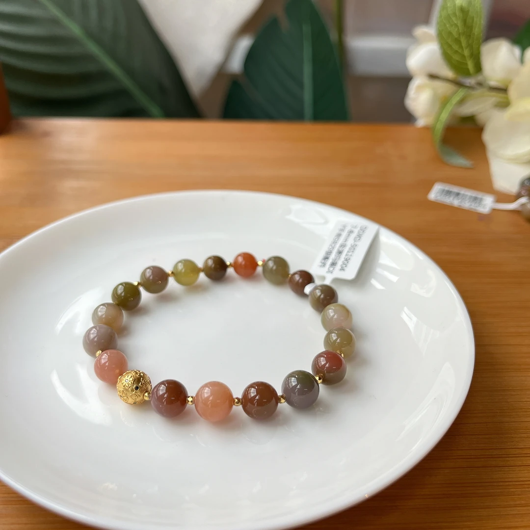 【郭老师】7-8mm盐源玛瑙DIY手串S925银配件