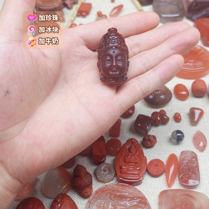 未镶嵌观音头南红玛瑙