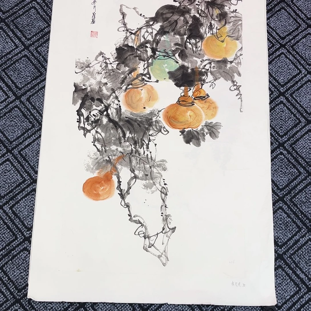 贩***计国画杨茂基老师三尺花鸟作品旭